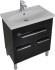 Тумба под раковину Aquanet Сиена 70 напольная, 1 ящик, 2 дверцы, черный, 00189222