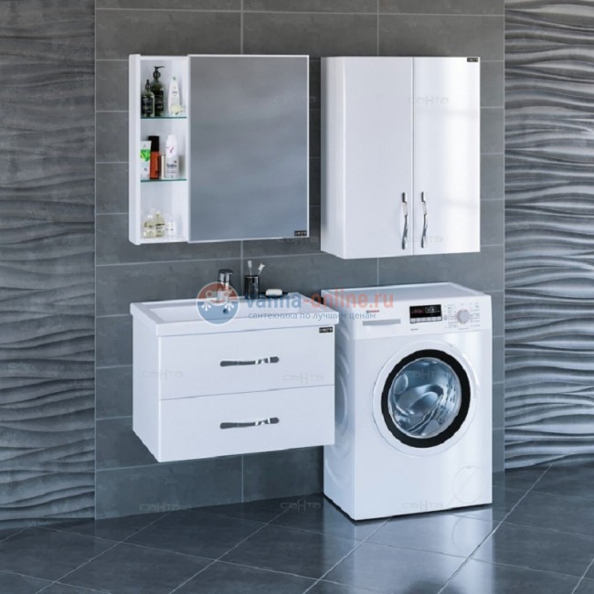 Шкаф подвесной СаНта Виктория 60 NEW, 710015N над стиральной машиной