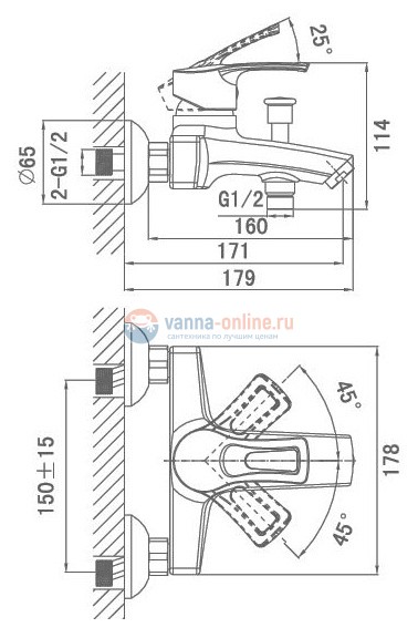 Смеситель D&K Furth Bayern DA1223201 для ванны и душа Смеситель D&K Furth Bayern DA1223201 для ванны и душа