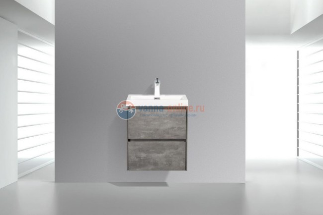 Тумба с раковиной Belbagno Pietra Mini PIETRA MINI-500-2C-SO-SCM 50 см, серый (Stucco Cemento)