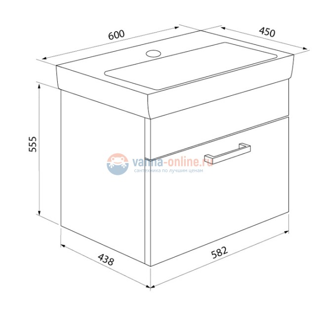 Тумба с раковиной Iddis Mirro MIR60W0i95K 60 см подвесная, белая/дерево Тумба с раковиной Iddis Mirro MIR60W0i95K 60 см подвесная, белая/дерево