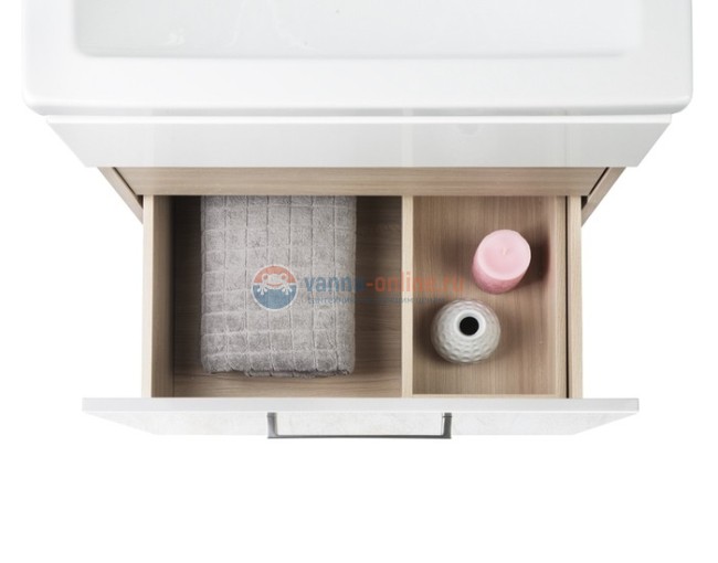 Тумба с раковиной Iddis Mirro MIR60W0i95K 60 см подвесная, белая/дерево Тумба с раковиной Iddis Mirro MIR60W0i95K 60 см подвесная, белая/дерево