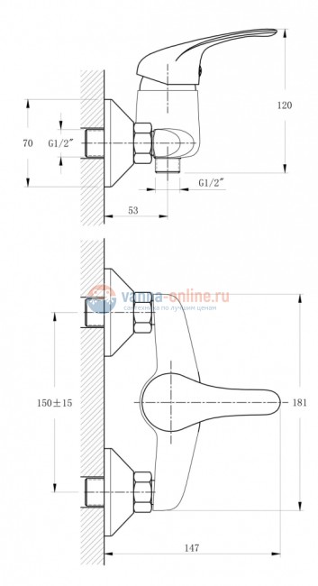 Смеситель для душа Rush Corsica CO4240-63, хром Смеситель для душа Rush Corsica CO4240-63, хром