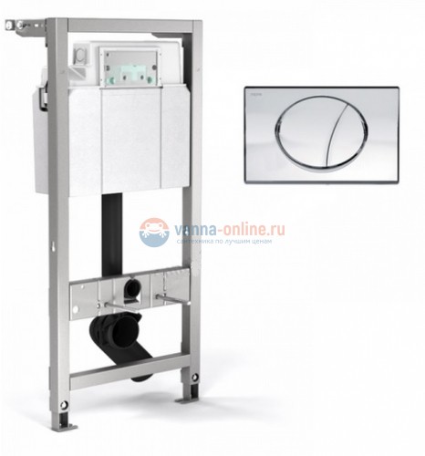 Инсталляция Mepa VariVIT 512318 для подвесного унитаза + клавиша SUN хром + крепеж Инсталляция Mepa VariVIT 512318 для подвесного унитаза + клавиша SUN хром + крепеж