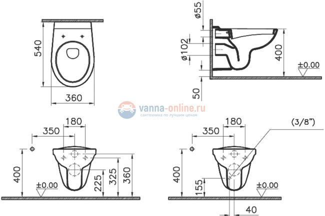 Подвесной унитаз Vitra Norm Fit 6855B099-1777, белый