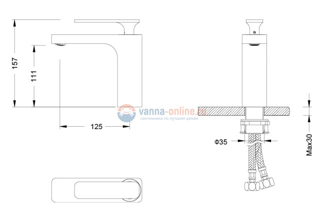 Смеситель Timo Torne 4361-03F для раковины, черный Смеситель Timo Torne 4361-03F для раковины, черный
