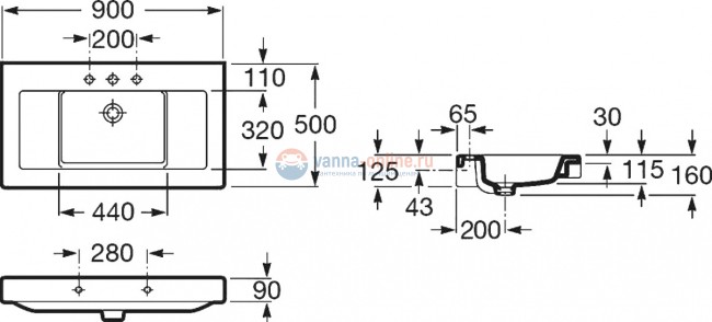 Раковина Roca Stratum 90 327632000, 90 x 50 см Раковина Roca Stratum 90 327632000, 90 x 50 см