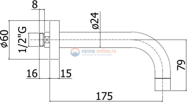 Излив Paffoni Light ZBOC045NO с латунной накладкой, цвет черный
