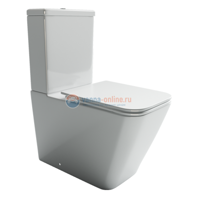 Напольный унитаз Ceramica Nova Cubic Rimless CN1803 36x64x84 см безободковый, с бачком, с сиденьем Soft Close Напольный унитаз Ceramica Nova Cubic Rimless CN1803 36x64x84 см безободковый, с бачком, с сиденьем Soft Close