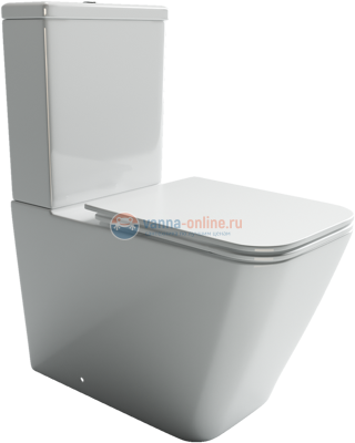 Напольный унитаз Ceramica Nova Cubic Rimless CN1803 36x64x84 см безободковый, с бачком, с сиденьем Soft Close Напольный унитаз Ceramica Nova Cubic Rimless CN1803 36x64x84 см безободковый, с бачком, с сиденьем Soft Close