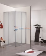 Душевое ограждение Bravat Line BS090.2202A, 90х90 x 200 см, двери раздвижные, стекло прозрачное, хром