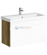 Тумба под раковину Aqwella Smart 80, подвесная, фасад белый, корпус дуб балтийский, SRT0108DB