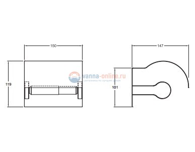 Держатель туалетной бумаги Jacob Delafon Singulier 15207D-CP Держатель туалетной бумаги Jacob Delafon Singulier 15207D-CP