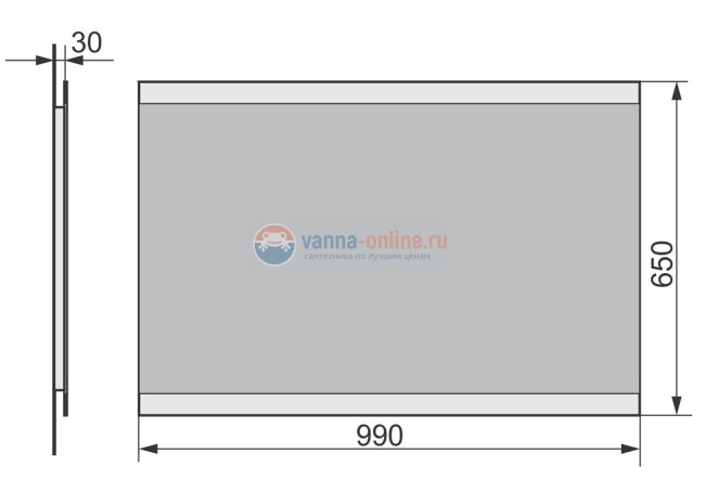 Зеркало Raval Hotte Hot.02.100/W, 100 см, со светодиодной подсветкой Зеркало Raval Hotte Hot.02.100/W, 100 см, со светодиодной подсветкой