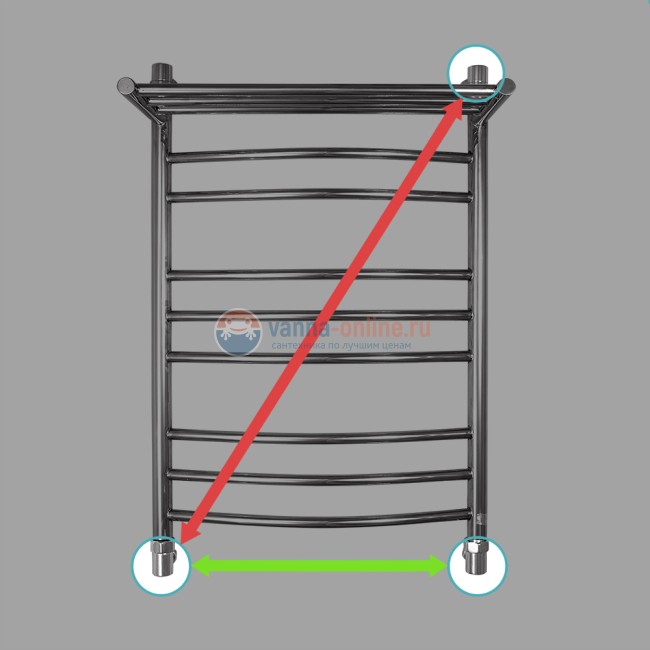 Полотенцесушитель водяной Energy Prestige Modus 800x500, ширина 56 см, высота 83 см