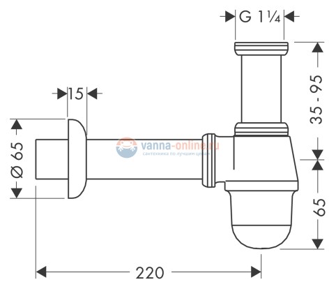 Сифон для биде Hansgrohe 55213000 Сифон для биде Hansgrohe 55213000