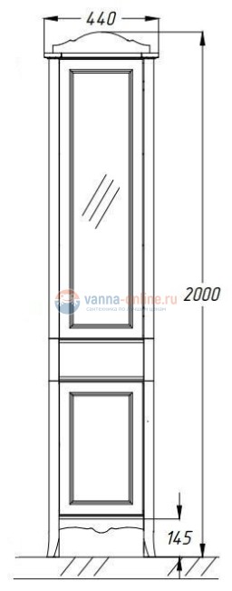 Пенал Opadiris ВИКТОРИЯ 40 40х198х39 см слоновая кость левый/правый Пенал Opadiris ВИКТОРИЯ 40 40х198х39 см слоновая кость левый/правый