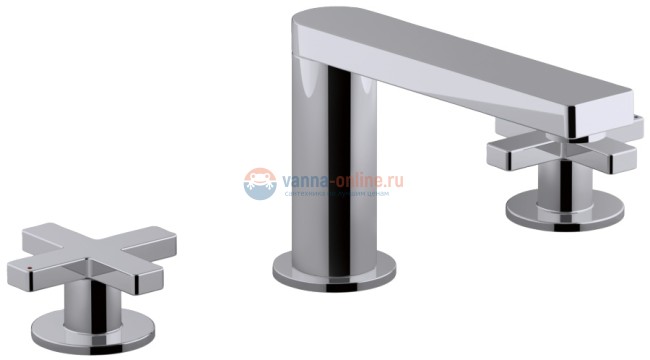 Смеситель Jacob Delafon Composed E73060-3-CP для раковины, ручки крестовины, покрытие хром Смеситель Jacob Delafon Composed E73060-3-CP для раковины, ручки крестовины, покрытие хром