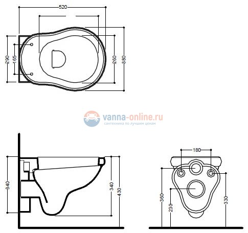Подвесной унитаз Kerasan Retro 1015