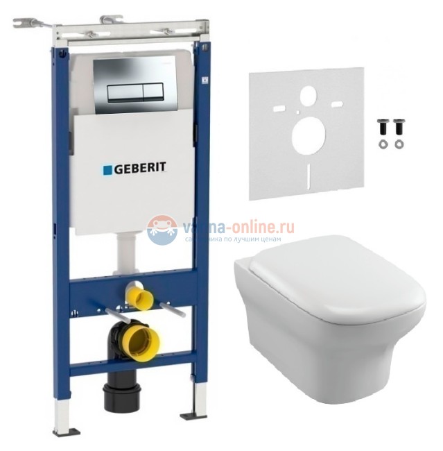 Инсталляция Geberit с унитазом Jacob Delafon Vox EDM102, сиденье микролифт, комплект Инсталляция Geberit с унитазом Jacob Delafon Vox EDM102, сиденье микролифт, комплект
