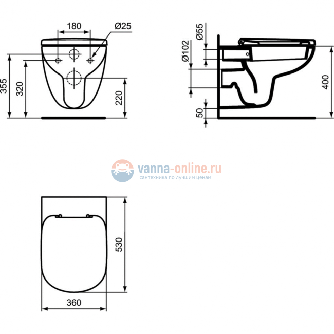 Подвесной унитаз Ideal Standard TEMPO T331101