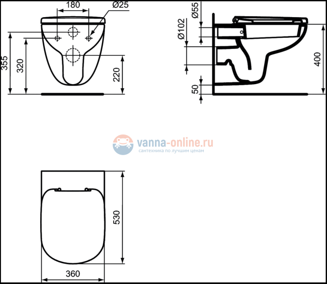 Подвесной унитаз Ideal Standard TEMPO T331101
