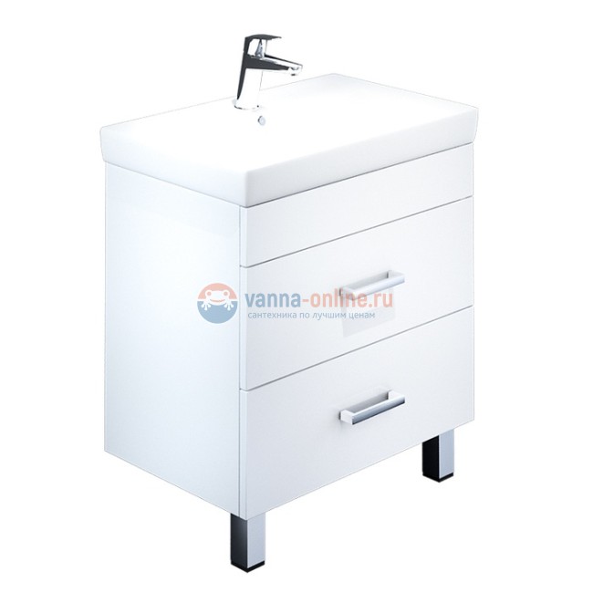 Тумба с раковиной Iddis Custo CUS70W0i95K 70 см напольная, белая