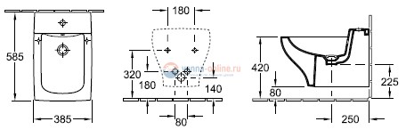 Биде Villeroy&Boch La Belle 5427 00R2 подвесное