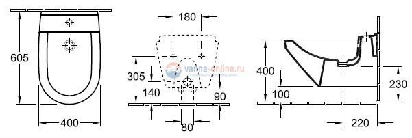 Биде Villeroy&Boch Lifetime 5475 00R1, подвесное Биде Villeroy&Boch Lifetime 5475 00R1, подвесное