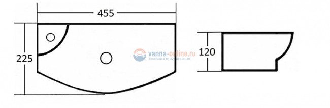 Раковина CeramaLux Серия N 7946 подвесная, L/R, белый