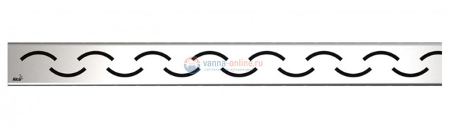 Решетка водосточная AlcaPlast Smile-750L, нержавеющая сталь глянцевая