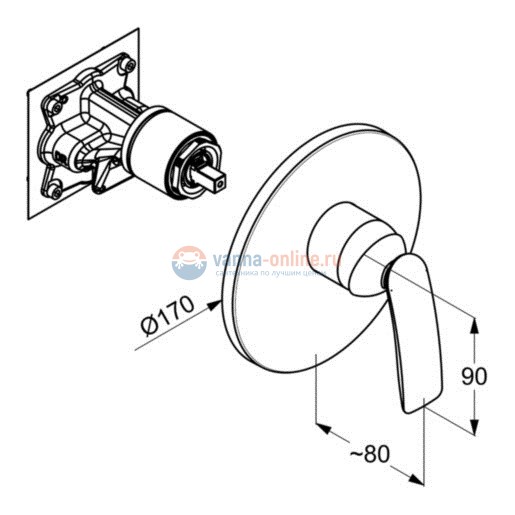 Смеситель Kludi Balance 526558775 для душа встраиваемый, чёрный матовый