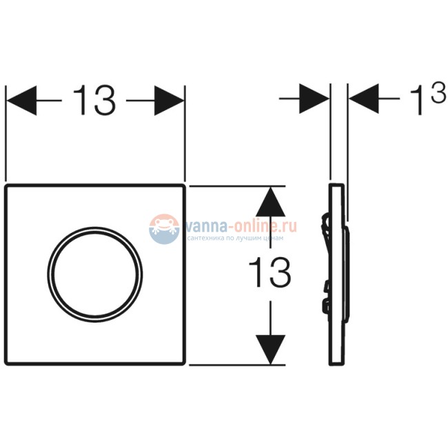 ИК привод смыва Geberit Sigma Type 10 116.025.KH.1 HyTroniс для писсуара, глянцевый хром