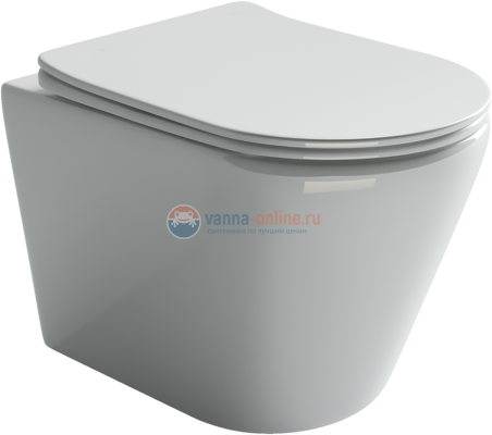 Подвесной унитаз Ceramica Nova HighLight Rimless CN1804 с ультра-тонким сиденьем SoftClose, безободковый