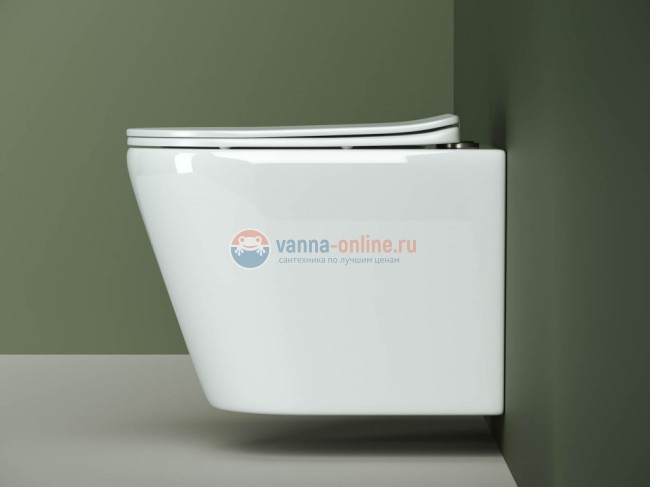 Подвесной унитаз Ceramica Nova HighLight Rimless CN1804 с ультра-тонким сиденьем SoftClose, безободковый