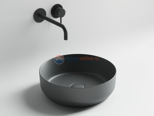 Раковина Ceramica Nova Element CN6022MDH, 39x39x12 см, накладная, цвет темный антрацит матовый Раковина Ceramica Nova Element CN6022MDH, 39x39x12 см, накладная, цвет темный антрацит матовый