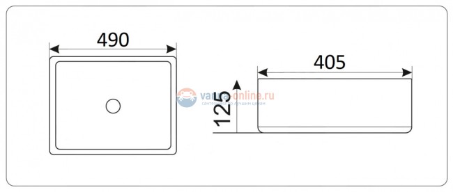 Раковина CeramaLux Серия N 9132 накладная, белый Раковина CeramaLux Серия N 9132 накладная, белый