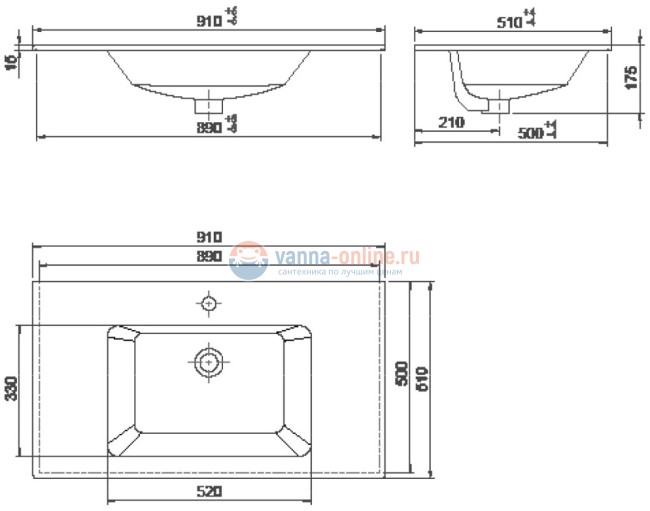 Раковина Cerastyle Ibiza 91, антрацит, 050409-u97-01 Раковина Cerastyle Ibiza 91, антрацит, 050409-u97-01