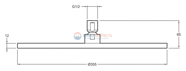 Верхний душ Jacob Delafon Katalyst E13691-CP d 35,5 см Верхний душ Jacob Delafon Katalyst E13691-CP d 35,5 см