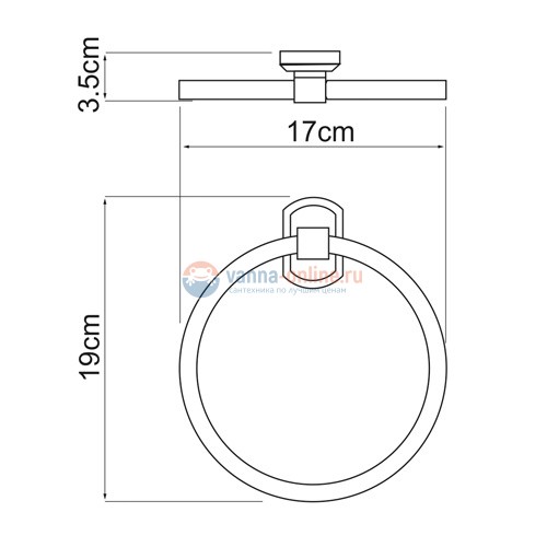 Полотенцедержатель кольцо WasserKRAFT Oder 3060