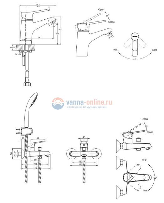 Комплект для ванной комнаты Bravat Eco F00313C
