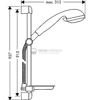 Душевой гарнитур Hansgrohe Croma 3jet / Unica'S 27773000 90 см sntx Душевой гарнитур Hansgrohe Croma 3jet / Unica'S 27773000 90 см sntx