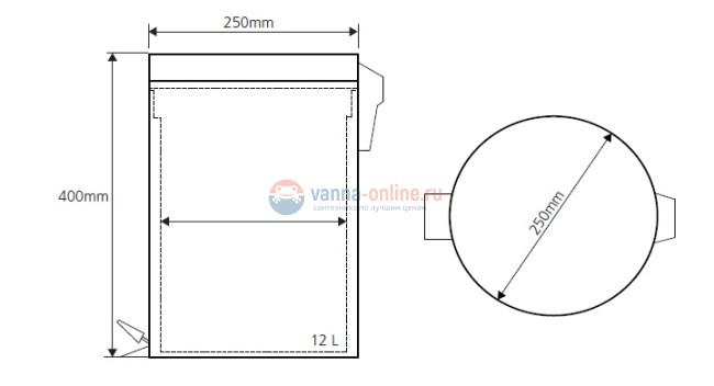 Ведро для мусора 12 л Bemeta Hotel 104315032 с педалью, крышка SoftClose, хром Ведро для мусора 12 л Bemeta Hotel 104315032 с педалью, крышка SoftClose, хром