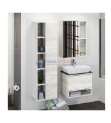 Тумба Comfortу Прага-60 дуб белый с серой столешницей, с раковиной PZ-6068