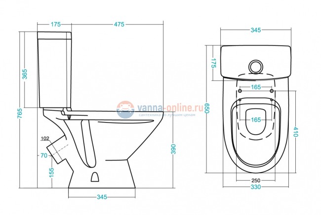 Напольный унитаз Santek Лига 1.WH30.2.141 (wh302141) крышка стандарт