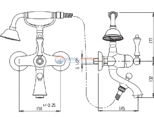Смеситель Cezares Atlantis ATLANTIS-VD-01-Sw для ванны/душа, хром