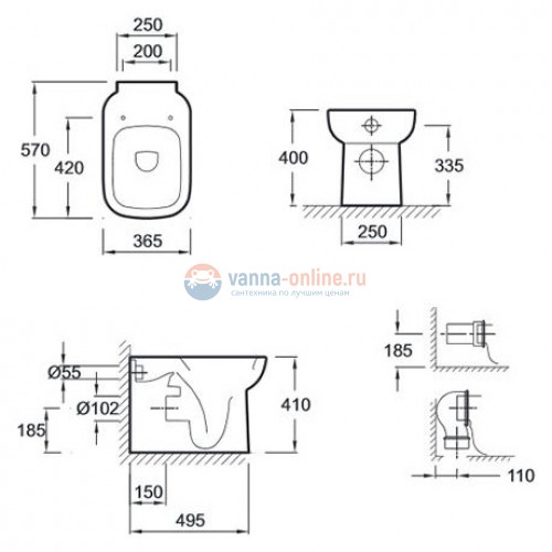 Унитаз Jacob Delafon Replay E4776-00 приставной Унитаз Jacob Delafon Replay E4776-00 приставной