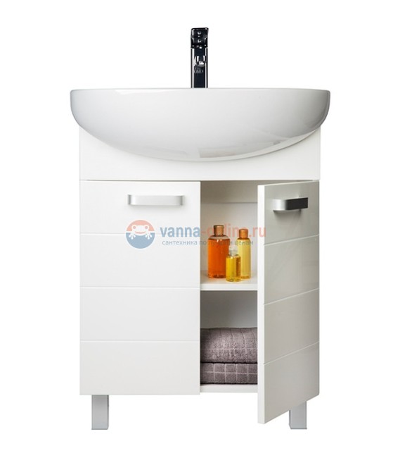 Тумба с раковиной Iddis Harizma HAR60W2i95K 60 см напольная, белая