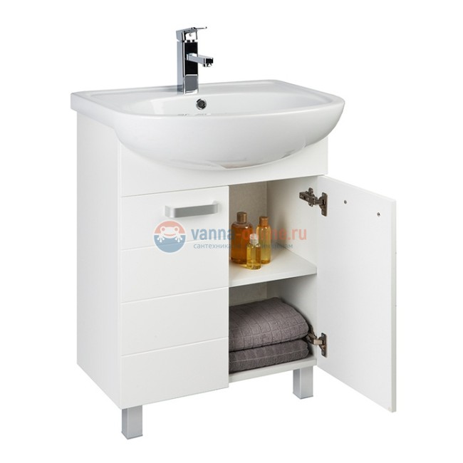 Тумба с раковиной Iddis Harizma HAR60W2i95K 60 см напольная, белая