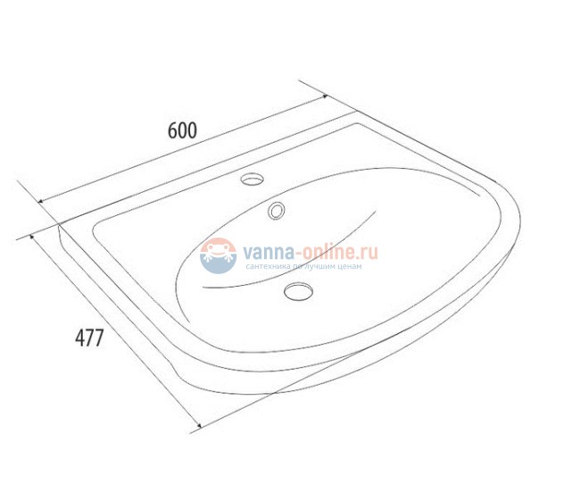 Тумба с раковиной Iddis Harizma HAR60W2i95K 60 см напольная, белая